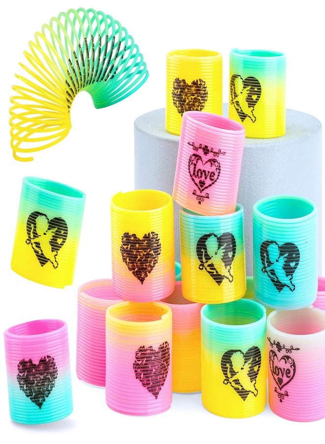 CLEVERZONE 36 Packs Spring Rainbow Magic Fidget Stress Coil Mini Springs Bulk Toys Valentine's Day Wedding Party Favor Goodie Bag Stuffers For Kids Boys Girls (Love) - Image 4